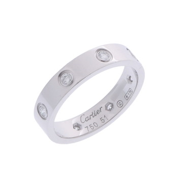 カルティエ ミニラブリング #51 フルダイヤ シルバー K18ホワイトゴールド WG レディース ジュエリー 【中古】【jewelry】