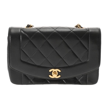 シャネル ダイアナ チェーンショルダー 23cm ブラック A01164 ラムスキン レディース バッグ 【中古】【bag】
