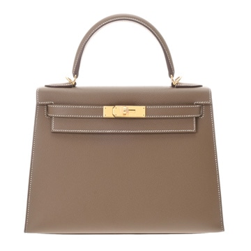 エルメス ケリー 28 外縫い 2WAY エトゥープ ヴォーエプソン レディース バッグ 【中古】【bag】