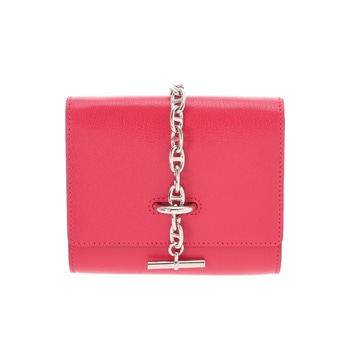 エルメス シェーヌダンクル コンパクト ローズエクストリーム シェーブル ユニセックス 財布 【中古】【purse】