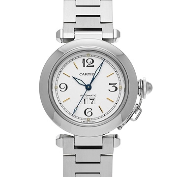 カルティエ パシャC ビッグデイト W31044M7 ホワイト ユニセックス 時計 【中古】【wristwatch】