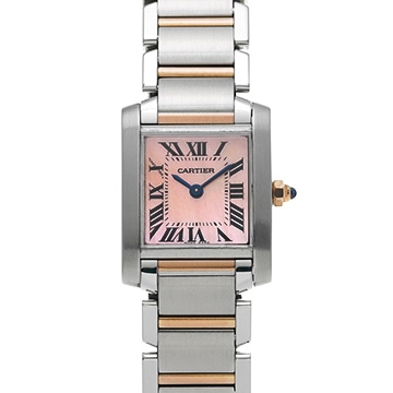 カルティエ タンクフランセーズ SM W51027Q4 ピンクシェル レディース 時計 【中古】【wristwatch】