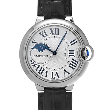 カルティエ バロンブルー ドゥ カルティエ ムーンフェイズ 37mm WSBB0020 シルバー メンズ 時計 【中古】【wristwatch】