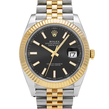 ロレックス デイトジャスト 41 126333 ブラック メンズ 時計 【中古】【wristwatch】