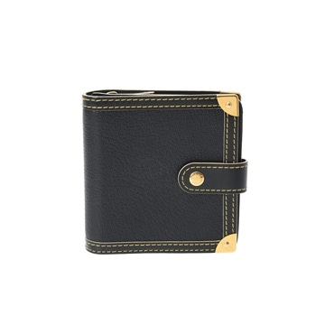 ルイ ヴィトン コンパクトジップ ノワール M91828 スハリ(ヤギ革) ユニセックス 財布 【中古】【purse】