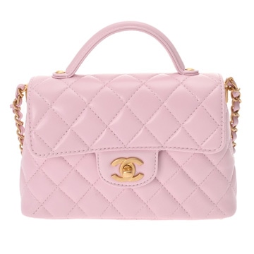 シャネル マトラッセ スモール トップハンドル フラップバッグ ピンク AS5355 ラムスキン レディース バッグ 【新品】【bag】