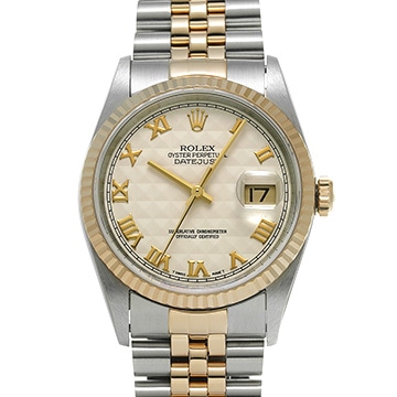 ロレックス デイトジャスト 16233 アイボリーピラミッド メンズ 時計 【中古】【wristwatch】