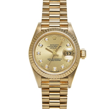 ロレックス デイトジャスト 69178G シャンパン/ダイヤモンド レディース 時計 【中古】【wristwatch】
