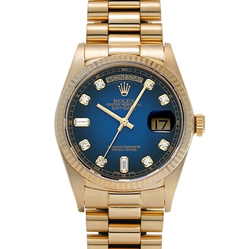 ロレックス デイデイト 18038A ブルー・グラデーション/ダイヤモンド メンズ 時計 【中古】【wristwatch】