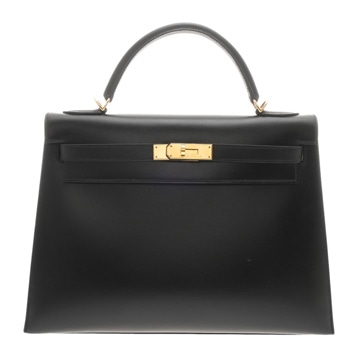 エルメス ケリー 32 外縫い 2WAY ブラック ボックスカーフ レディース バッグ 【中古】【bag】