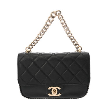 シャネル マトラッセ スモールフラップバッグ ブラック キャビアスキン レディース バッグ 【中古】【bag】