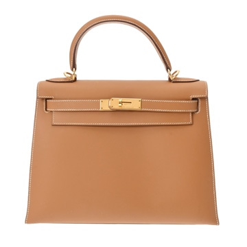 エルメス ケリー 28 外縫い 2WAY ナチュラル ヴォーシャモニー レディース バッグ 【中古】【bag】