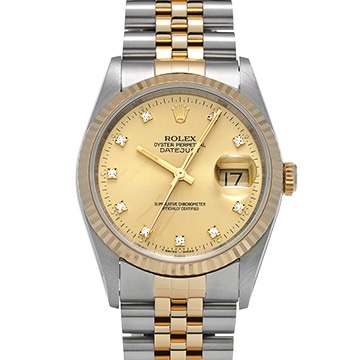 ロレックス デイトジャスト 16233G シャンパン/ダイヤモンド メンズ 時計 【中古】【wristwatch】