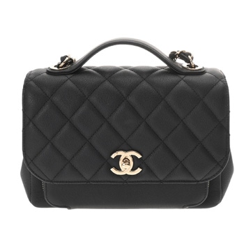 シャネル マトラッセ アフィニティ ラージ ブラック A93608 キャビアスキン レディース バッグ 【中古】【bag】
