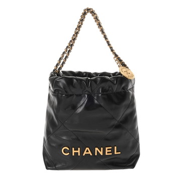 シャネル ミニ ハンドバッグ CHANEL22 2WAY ブラック AS3980 シャイニーカーフスキン レディース バッグ 【中古】【bag】