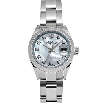 ロレックス レディ デイトジャスト 28 279174NG ホワイトシェル/ダイヤモンド レディース 時計 【中古】【wristwatch】