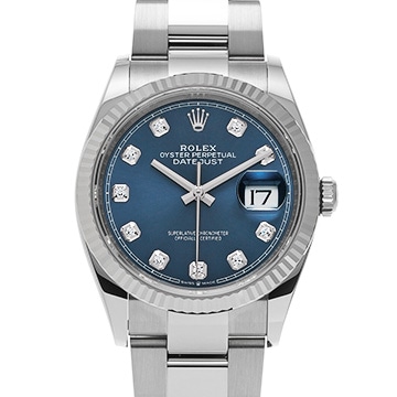 ロレックス デイトジャスト 36 126234G ブライトブルー/ダイヤモンド メンズ 時計 【新品】【wristwatch】