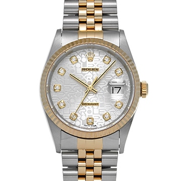 ロレックス デイトジャスト 16233G シルバーコンピュータ/ダイヤモンド メンズ 時計 【中古】【wristwatch】