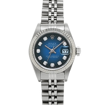 ロレックス デイトジャスト 79174G ブルー・グラデーション/ダイヤモンド レディース 時計 【中古】【wristwatch】