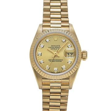 ロレックス デイトジャスト 69178G シャンパン/ダイヤモンド レディース 時計 【中古】【wristwatch】