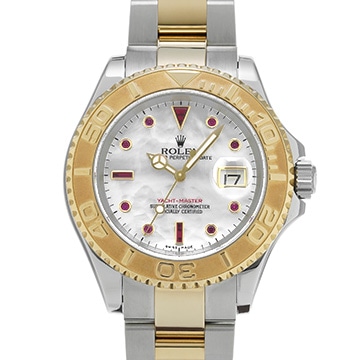 ロレックス ヨットマスター 16623NGR ホワイトシェル/ルビー メンズ 時計 【中古】【wristwatch】