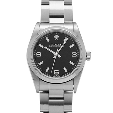 ロレックス オイスターパーペチュアル 77080 ブラック ユニセックス 時計 【中古】【wristwatch】