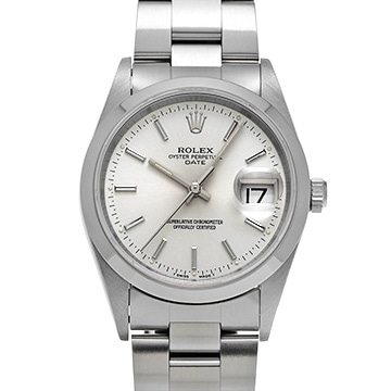 ロレックス オイスターパーペチュアル デイト 15200 シルバー メンズ 時計 【中古】【wristwatch】