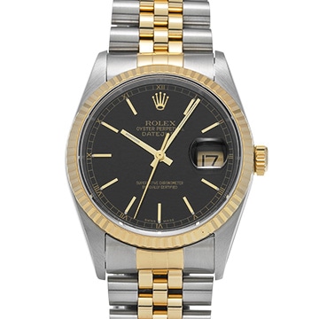 ロレックス デイトジャスト 16233 ブラック メンズ 時計 【中古】【wristwatch】