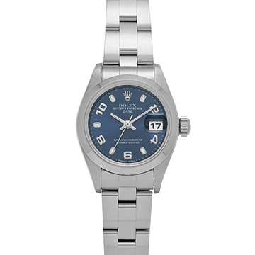 ロレックス オイスターパーペチュアル デイト 69160 ブルー レディース 時計 【中古】【wristwatch】
