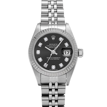 ロレックス デイトジャスト 79174G ブラック/ダイヤモンド レディース 時計 【中古】【wristwatch】