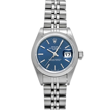 ロレックス オイスターパーペチュアル デイト 69160 ブルー レディース 時計 【中古】【wristwatch】