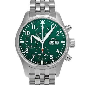 IWC パイロットウォッチ クロノグラフ 41 IW388104 グリーン メンズ 時計 【中古】【wristwatch】