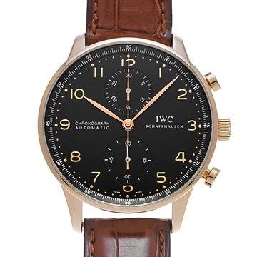 IWC ポルトギーゼ クロノグラフ IW371415 ブラック メンズ 時計 【中古】【wristwatch】