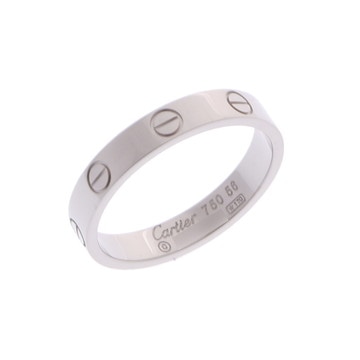 カルティエ ミニラブリング #56 シルバー K18ホワイトゴールド WG レディース ジュエリー 【中古】【jewelry】