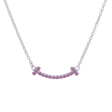 ティファニー Tスマイル ネックレス ミニ シルバー K18ホワイトゴールド WG レディース ジュエリー 【中古】【jewelry】