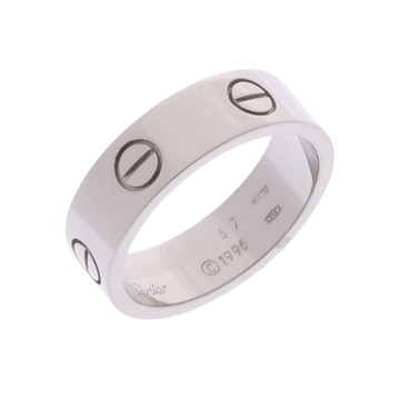カルティエ ラブリング #57 シルバー K18ホワイトゴールド WG メンズ ジュエリー 【中古】【jewelry】