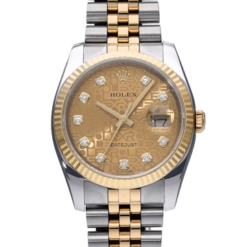 ロレックス デイトジャスト 116233G シャンパンコンピュータ/ダイヤモンド メンズ 時計 【中古】【wristwatch】