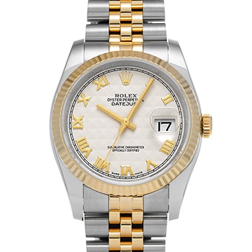 ロレックス デイトジャスト 116233 アイボリーピラミッド メンズ 時計 【中古】【wristwatch】