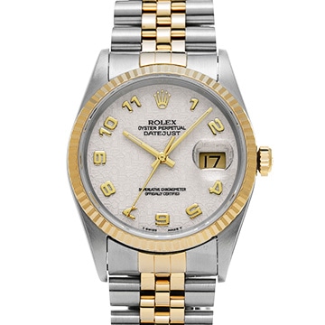 ロレックス デイトジャスト 16233 アイボリーコンピュータ メンズ 時計 【中古】【wristwatch】