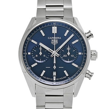 タグ ホイヤー カレラ キャリバーホイヤー02 クロノグラフ CBN2011.BA0642 ブルー メンズ 時計 【中古】【wristwatch】