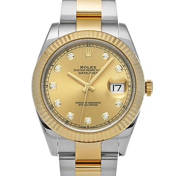ロレックス デイトジャスト 41 126333G シャンパン/ダイヤモンド メンズ 時計 【中古】【wristwatch】