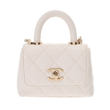 シャネル マトラッセ チェーンクラッチバッグ ホワイト AP4244 グレインドカーフスキン レディース バッグ 【中古】【bag】