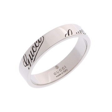 グッチ ロゴリング シルバー K18ホワイトゴールド WG レディース ジュエリー 【中古】【jewelry】