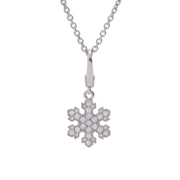 ブルガリ スノーフレーク チャーム ネックレス シルバー K18ホワイトゴールド WG レディース ジュエリー 【中古】【jewelry】