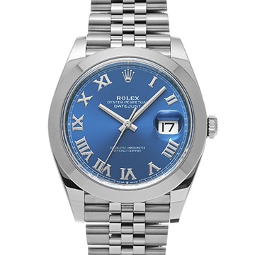 ロレックス デイトジャスト 41 126300 アズーロブルー メンズ 時計 【中古】【wristwatch】