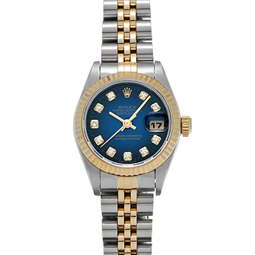 ロレックス デイトジャスト 69173G ブルー・グラデーション/ダイヤモンド レディース 時計 【中古】【wristwatch】