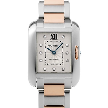 カルティエ タンク アングレーズ XL WT100034 シルバー/ダイヤモンド レディース 時計 【中古】【wristwatch】
