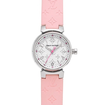 ルイ ヴィトン タンブールPM QA115Z ホワイト レディース 時計 【中古】【wristwatch】