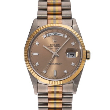 ロレックス デイデイト トリドール 18239BIC コパー/ダイヤモンド メンズ 時計 【中古】【wristwatch】