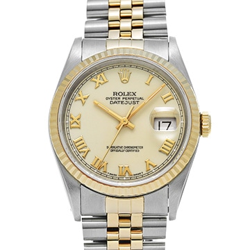 ロレックス デイトジャスト 16233 アイボリー メンズ 時計 【中古】【wristwatch】